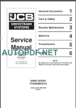 JCB Drivetrain SS600 Series Tranmission Service Manual