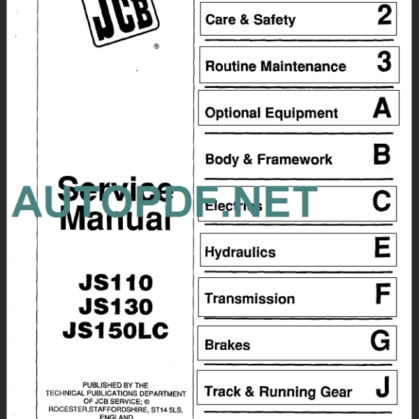 JS110-JS130-JS150LC SERVICE MANUAL