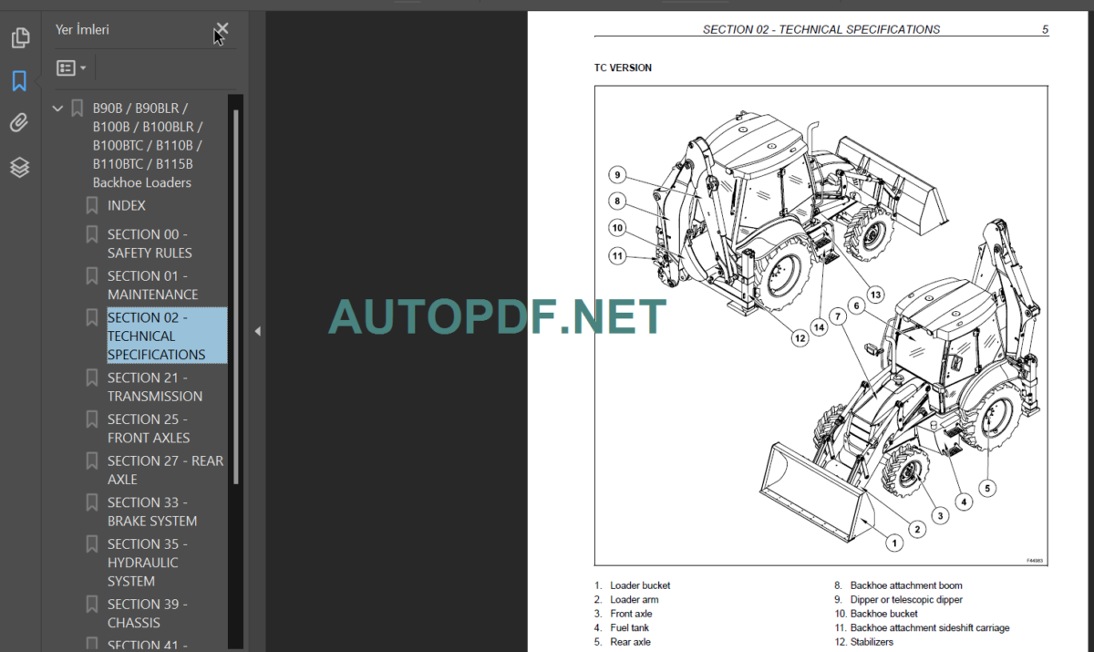 B90B-B90BLR-B100B-B100BLR-B100BTC SERVICE MANUAL