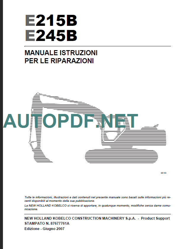 E215B-E245B MANUALE ISTRUZIONI PER LE RIPARAZIONI