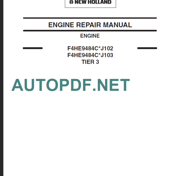 F4H39484C J102-J103 TIER3 REPAIR MANUAL