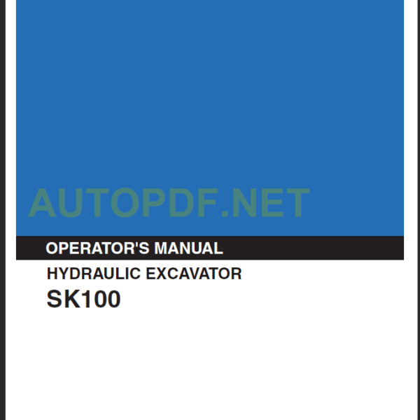 SK100 OPERATOR'S MANUAL