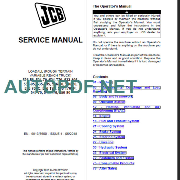 526-56 531-70 531-T70 533-105 SERVICE MANUAL