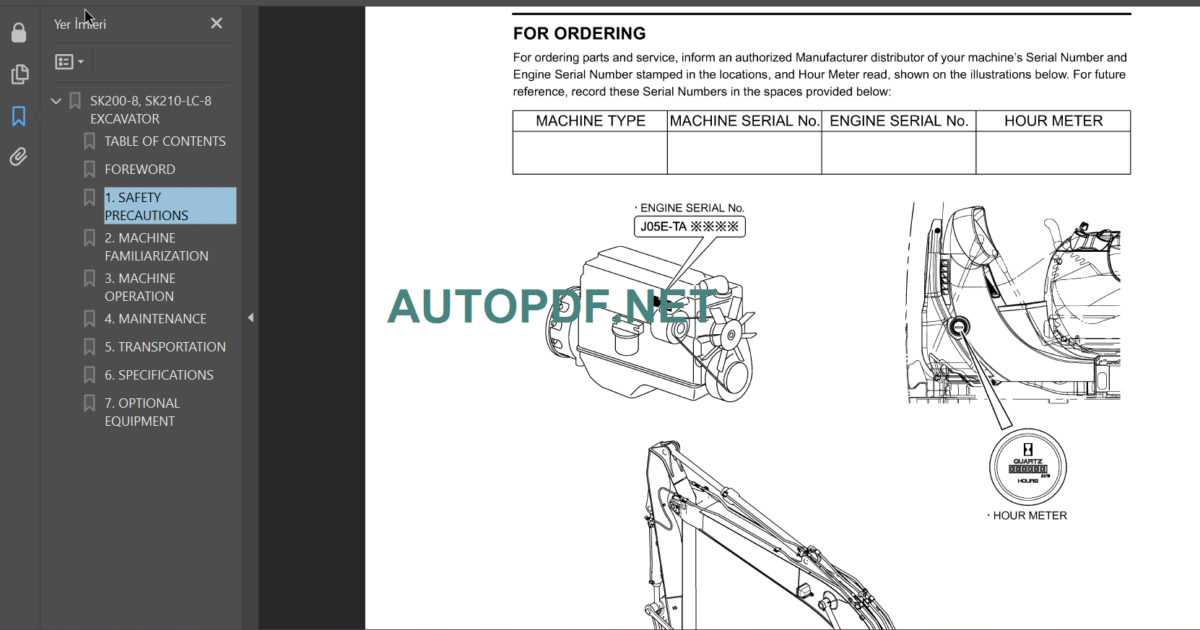 SK200-8-SK210LC-8 OPERATION MAINTENANCE MANUAL