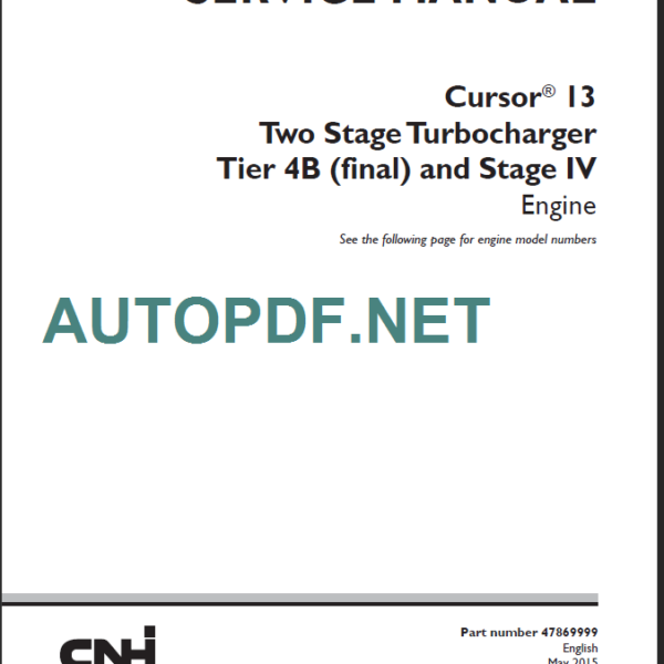 CNH CURSOR 13 TIER 4B SERVICE MANUAL