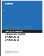 SK210LC VI-SK250LC VI OPERATOR'S MANUAL