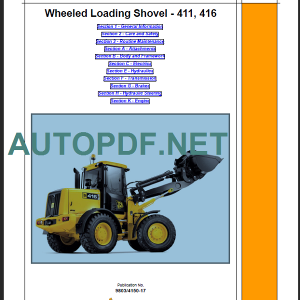 411-416 SHOVEL SERVICE MANUAL