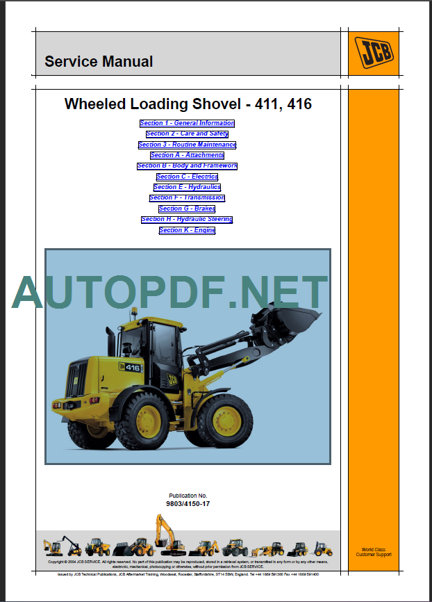 411-416 SHOVEL SERVICE MANUAL