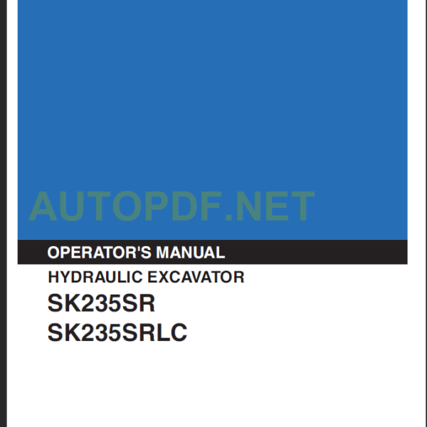 SK235SR-SK235SRLC OPERATOR'S MANUAL