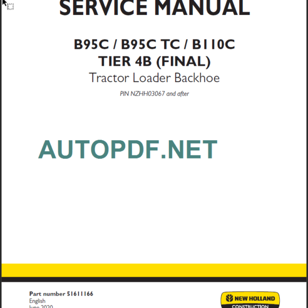 B95C-B95CTC-B95 CLR-B110C TIER4B SERVICE MANUAL 2020