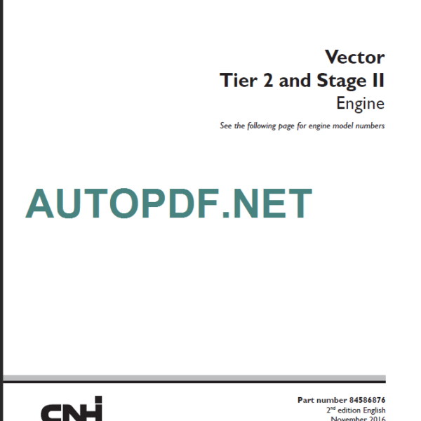 CNH VECTOR TIER2 SERVICE MANUAL