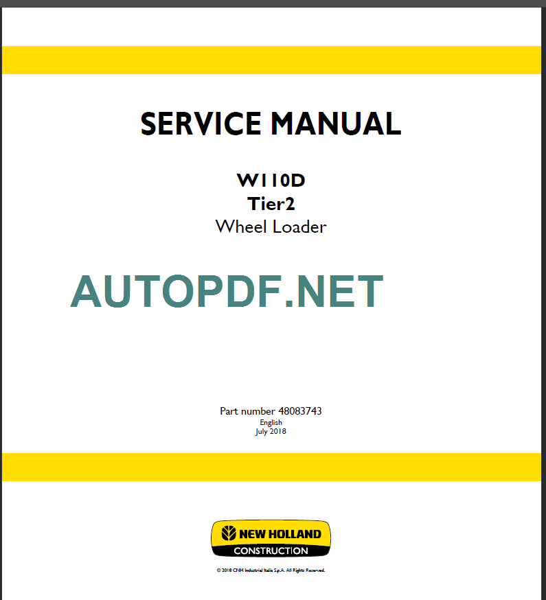 W110D TIER2 SERVICE MANUAL