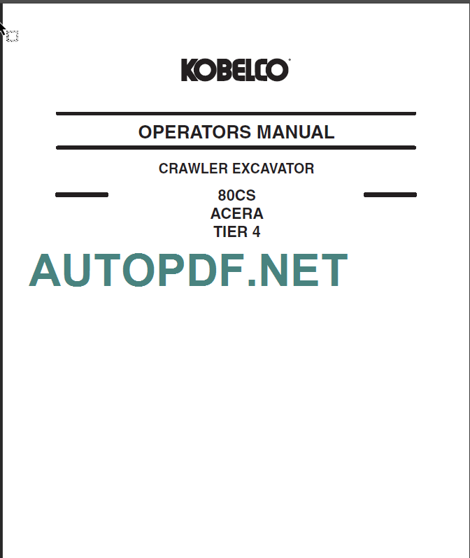 80CS-2 ACERA TIER 4 OPERATOR’S MANUAL