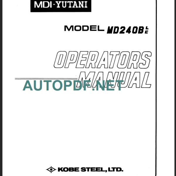 MD240BLC OPERATOR'S MANUAL