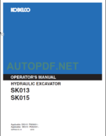 SK013-SK015 OPERATORS MANUAL