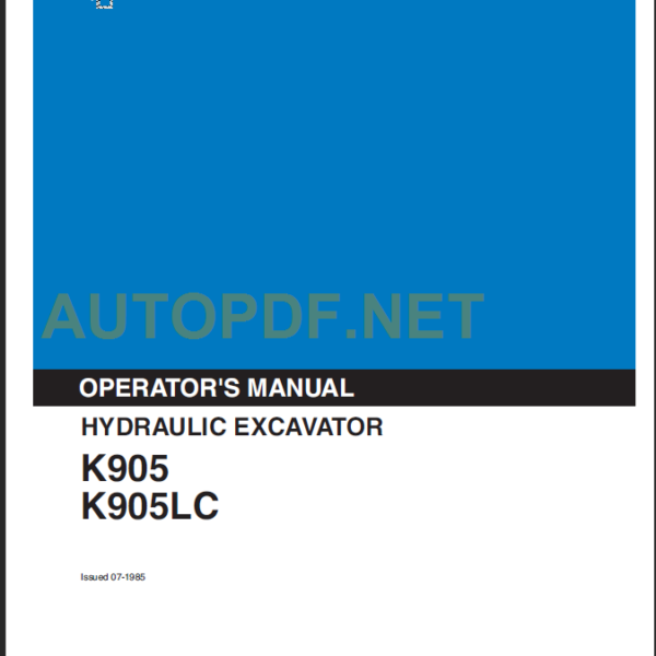 K905-K905LC OPERATORS MANUAL