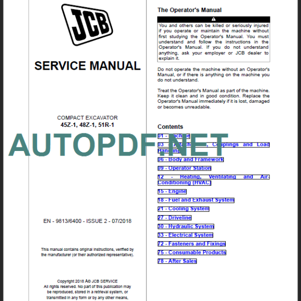 45Z-1 48Z-1 51R-1 SERVICE MANUAL