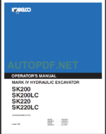 SK200-SK220 LC OPERATOR'S MANUAL