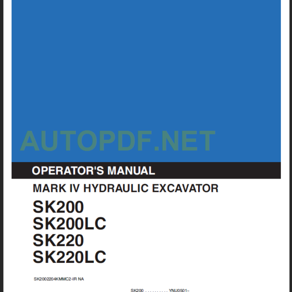 SK200-SK220 LC OPERATOR'S MANUAL