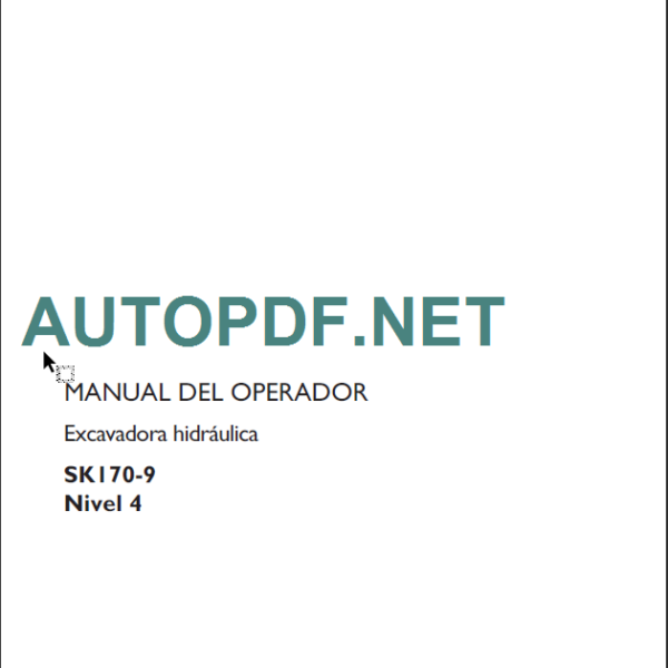 SK170-9 Nivel 4 MANUAL DEL OPERADOR