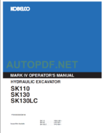 SK110-SK130-SK130LC MARK IV OPERATOR'S MANUAL