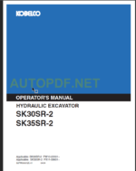 SK30SR-2-SK35SR-2 OPERATOR'S MANUAL