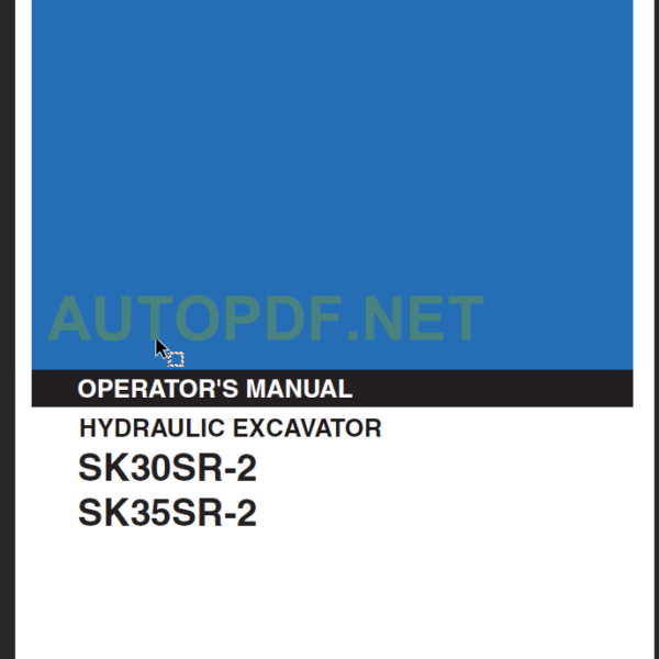 SK30SR-2-SK35SR-2 OPERATOR'S MANUAL