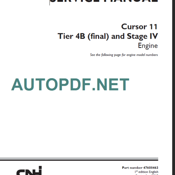 CNH CURSOR 11 TIER4B SERVICE MANUAL