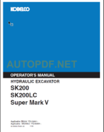 SK200-SK200LC Super Mark V OPERATORS MANUAL