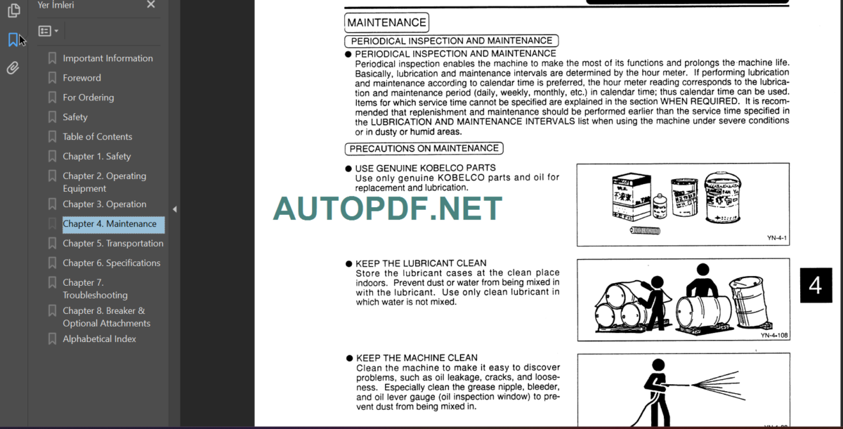 SK100-SK100L OPERATORS MANUAL