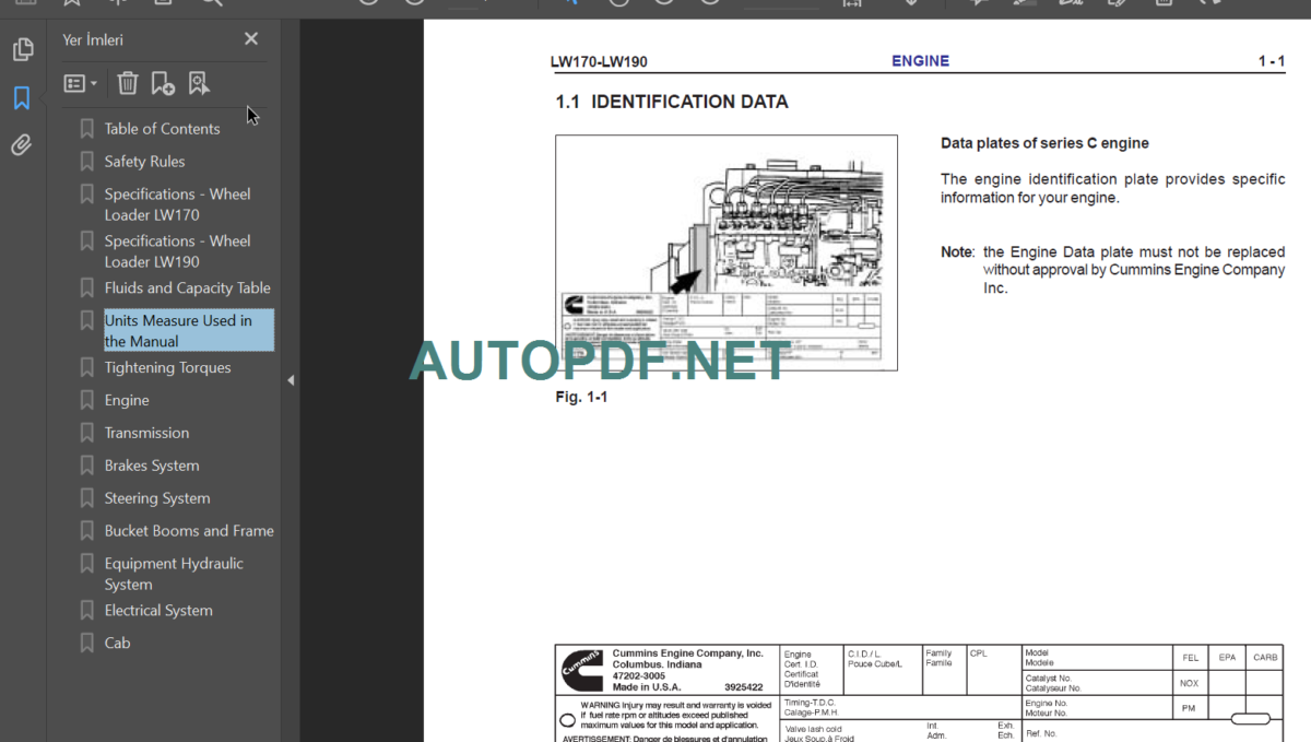 LW170-LW190 SERVICE MANUAL