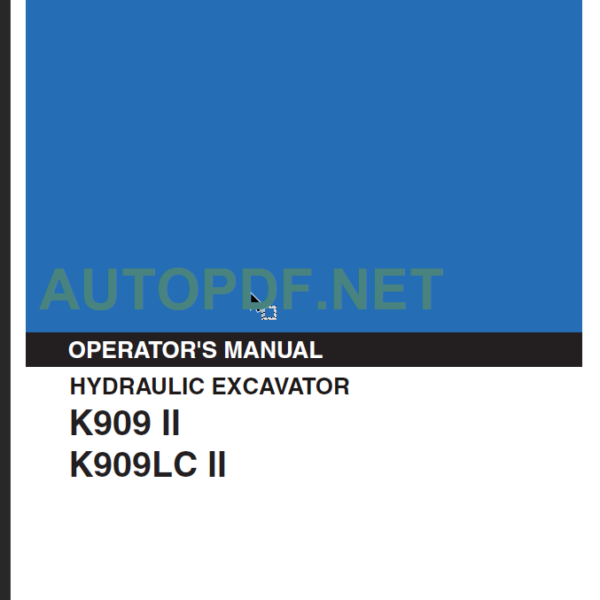 K909 II-K909LC II OPERATOR’S MANUAL