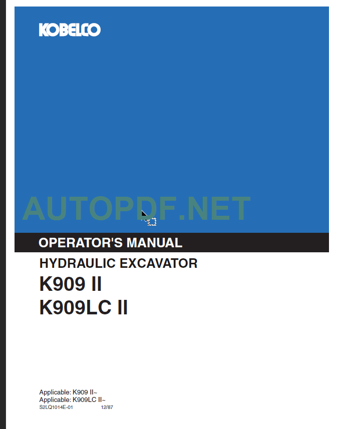 K909 II-K909LC II OPERATOR’S MANUAL