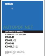 K904-II-K904L-II-905-II-K905LC-II OPERATOR'S MANUAL