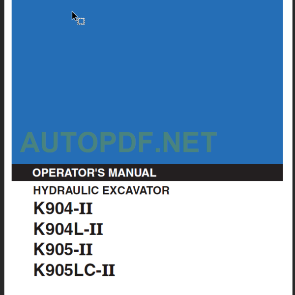 K904-II-K904L-II-905-II-K905LC-II OPERATOR'S MANUAL