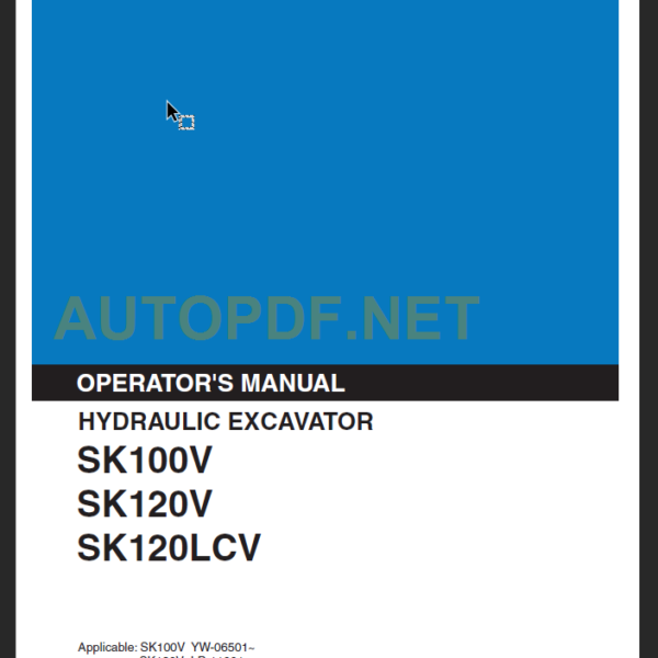 SK100V-SK120V-SK120LCV OPERATOR'S MANUAL