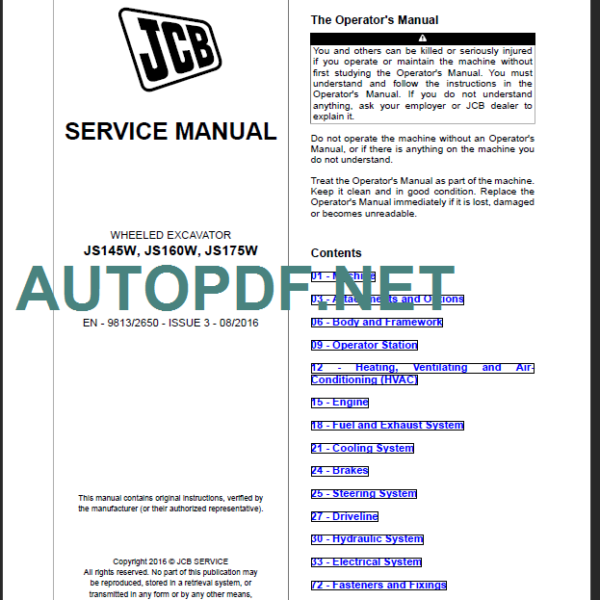 JS145W-JS160W-JS175W SERVICE MANUAL