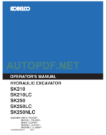 SK210-SK250-SK210-8 OPERATORS MANUAL