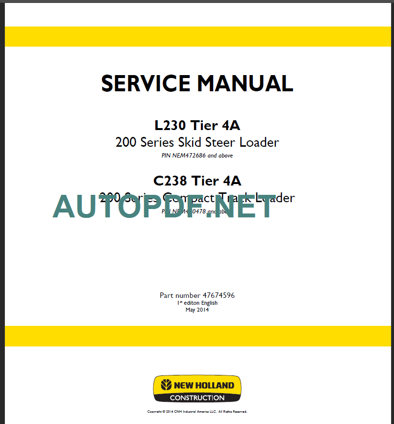 L230-L238 TIER4A SERVICE MANUAL