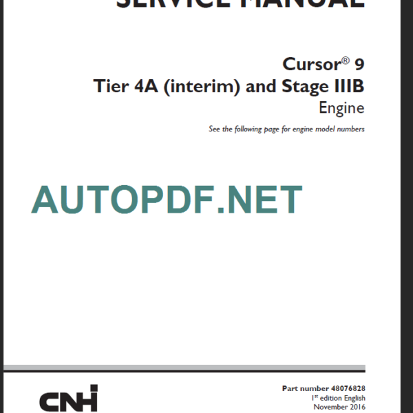 CNH CURSOR9 TIER4A SERVICE MANUAL