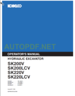 SK200V-SK200LCV-SK220V-SK220LCV OPERATOR'S MANUAL