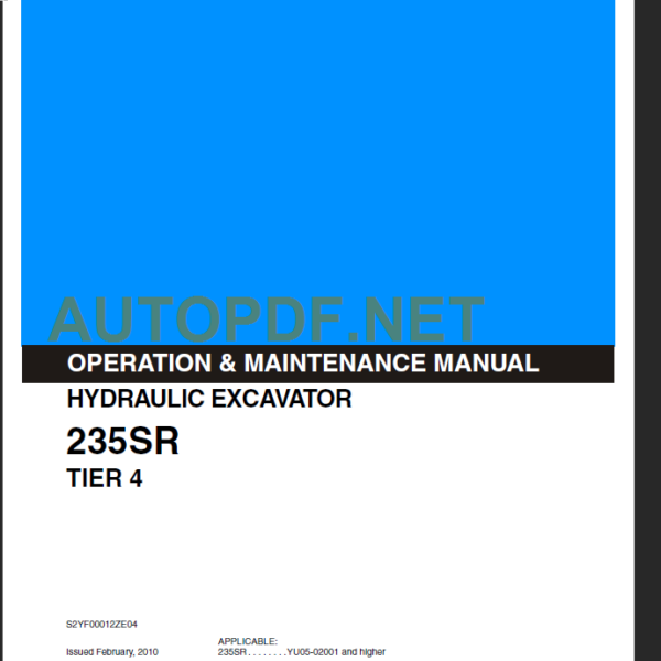 235SR TIER 4 OPERATION MAINTENANCE MANUAL