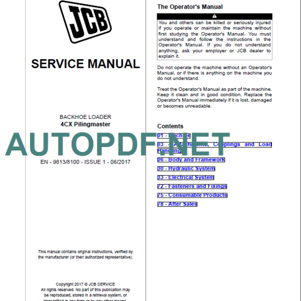 4CX PILINGMASTER SERVICE MANUAL