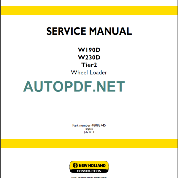 W190D-W230D TIER2 SERVICE MANUAL