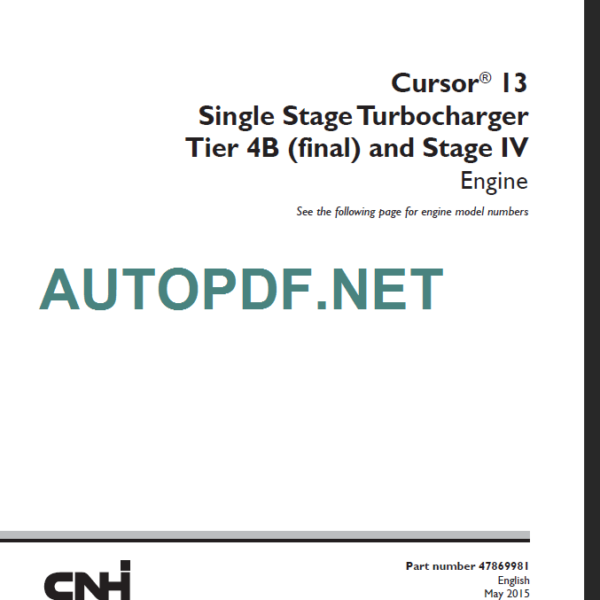 CNH CURSOR 13 TIER4B SERVICE MANUAL