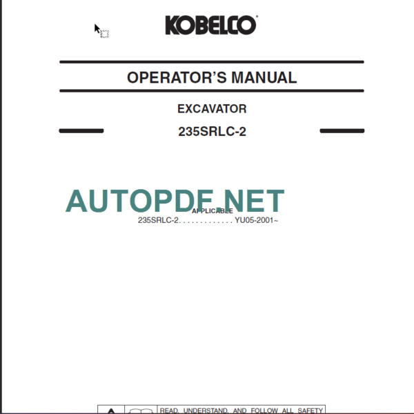 SK235SRLC-2 OPERATOR'S MANUAL