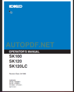 SK100-SK120-SK120LC OPERATOR'S MANUAL 1990