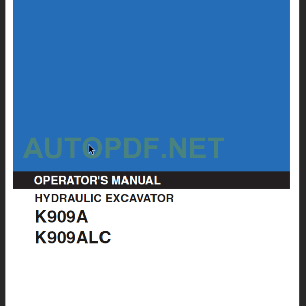 K909A-K909ALC OPERATORS MANUAL