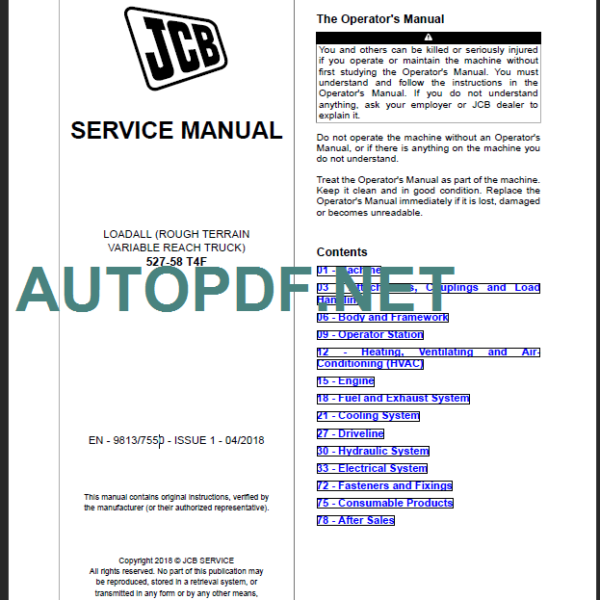 527-58 T4F SERVICE MANUAL