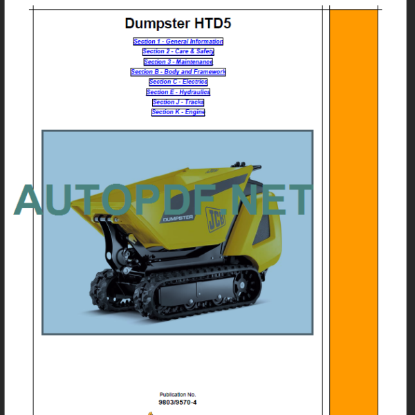 HTD5 DUMPSTER SERVICE MANUAL